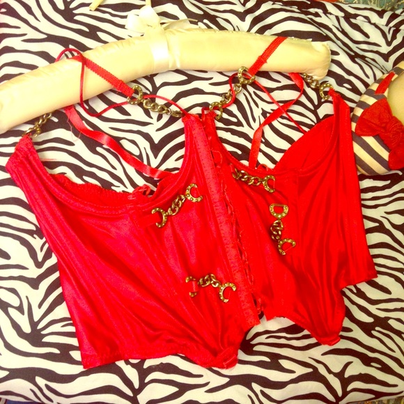 intimate attitudes Other - Red Corset With Metal Embellishment size 1X